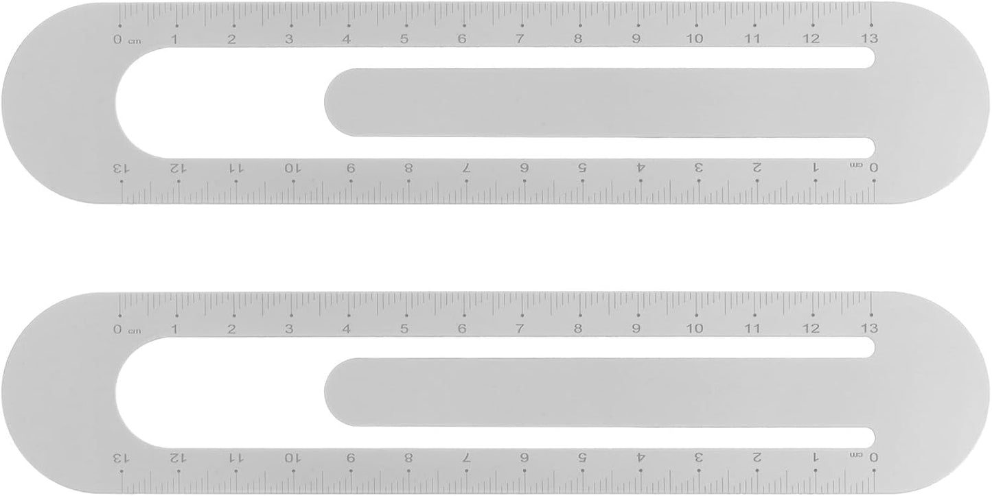 HARFINGTON 2pcs Straight Ruler 13cm Metric Bookmark Clip Ruler Metal Aluminum Alloy Scale on Both Sides Measuring Scale Tool for Measure Study Reading Classroom Office, Grey