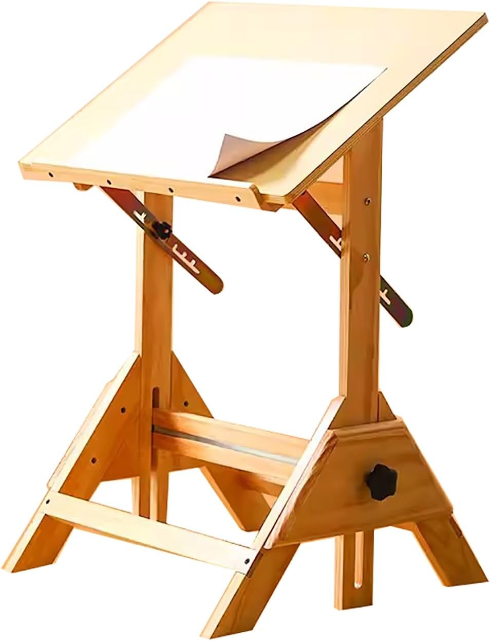 Drawing Tilting Tablet,Drafting Table,Drafting Table, Natural Design Solid Wood Artist Desk, Adjustable Height & Angle, Architect Table Writing Design Reading Studio (Size : 45 * 60cm/17.7 *