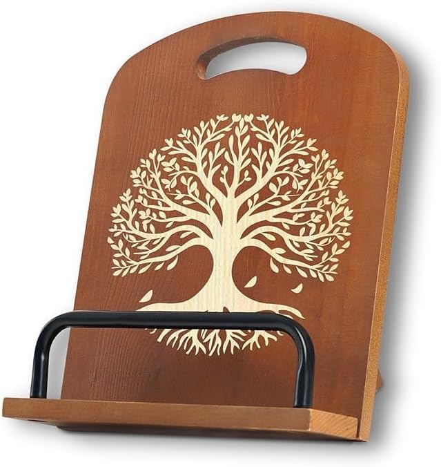 InnoBeta Tree of Life Gifts for Women, Cookbook Stand for Kitchen Counter, Perfect Gifts for Tree Lovers on Birthday, Adjustable Tablet Recipe Book Holder, Unique Kitchen & Home Decor