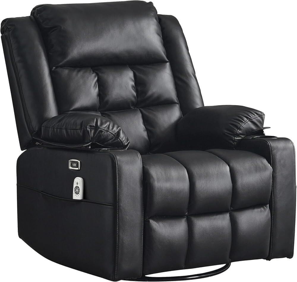 Electric Lift Recliner Chair for Adults Massage with 270 Swivel Rotation Rocking Function Adjustable Recliner Angle Ergonomic Lounge Sofa