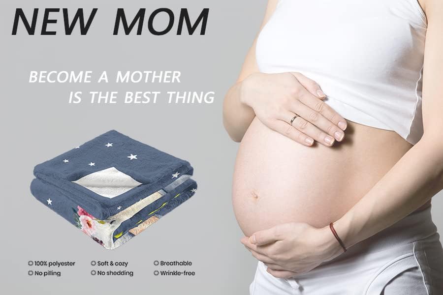 New Mom Gifts, Mom to be Gifts, First Time Mommy Present, Gender Reveal Blanket for New Moms - 60" X 50"
