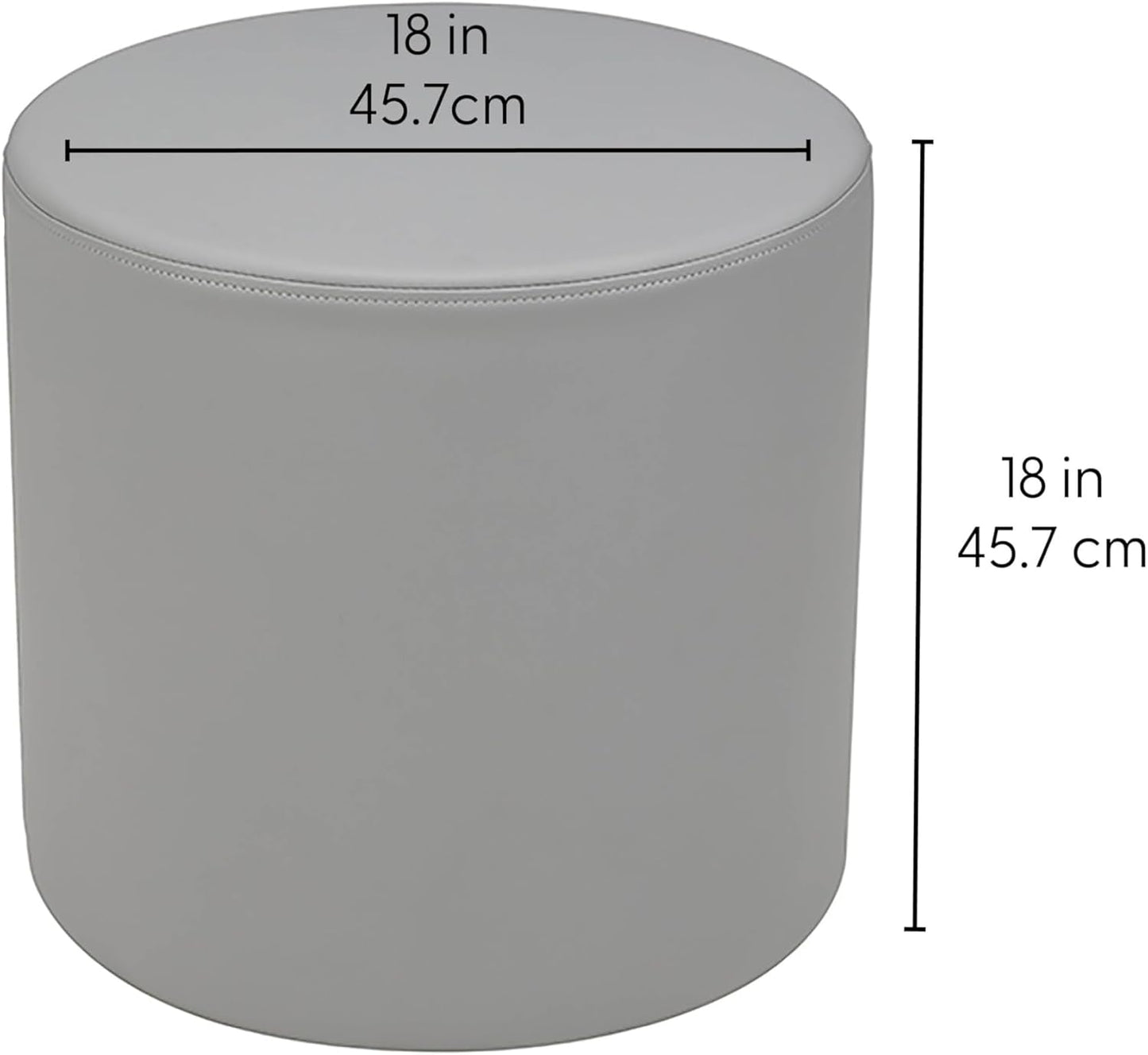 Factory Direct Partners FDP Pro Series 18" Round Accent Ottoman (18" Height); Hand Upholstered Commercial Furniture for Hotel Lobby, Office, Restaurant and More; Seating, Footstool, Table Use - Navy