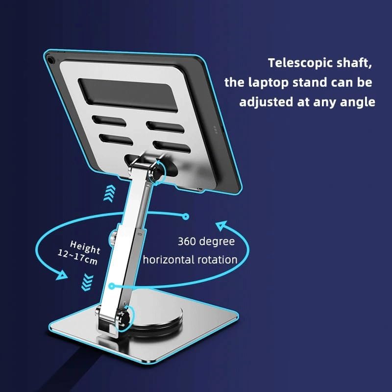 Tablet Stand Desktop 360 Degree Rotation, Multi Angle Height Adjustable Folding Suitable for