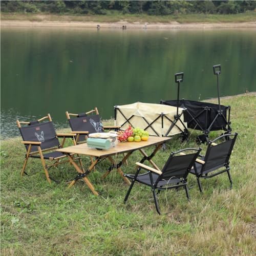 Portable Camping Cart,Outdoor Beach Trolley Cart with Folding Design for Camping Portable and Multifunctional Stall Trolley for Camping Gear Beach Accessories and Outdoor Supplie
