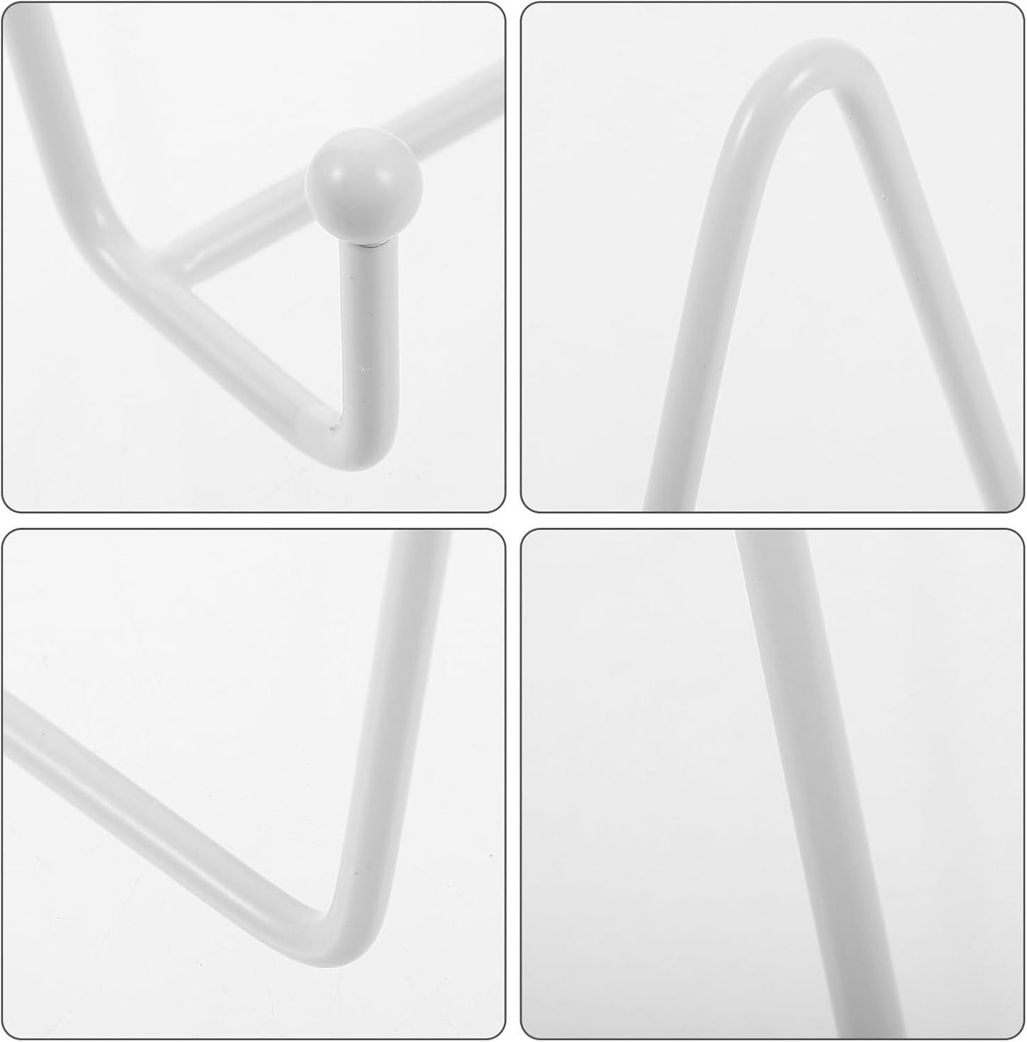 HOMSFOU White Metal Easel Photo Frame Bracket Display Stand Holder for Plates Books Artwork Tabletop Decor 5.90X5.51X2.95 Inches