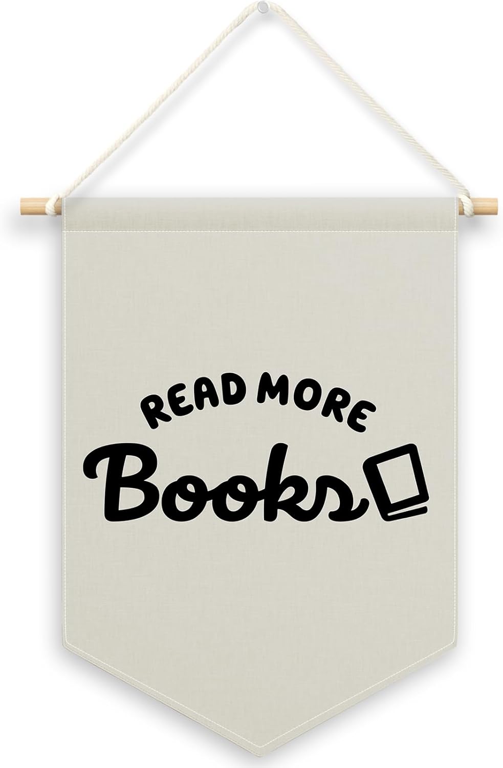 Nursey Reading Banner Canvas, Classroom Kids Room Decor, Read More Books Pennant Flag Sign Hanging, Boho Wall Art Gifts for Reading Corner Nook Library Toddler Room Book Lovers Decor 11x15in