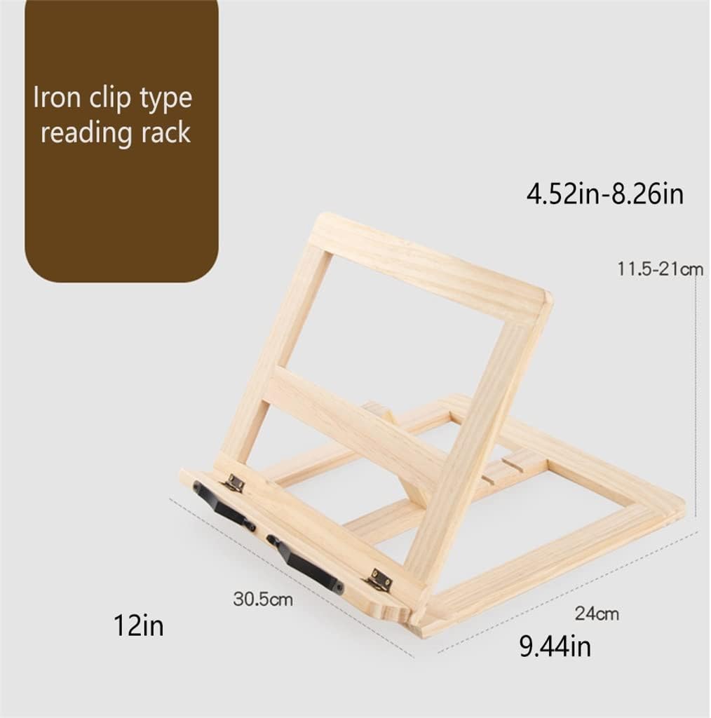 Foldable Book Stand Wood Angle Adjustable Library Stationery Bookshelf Tablet PC Support