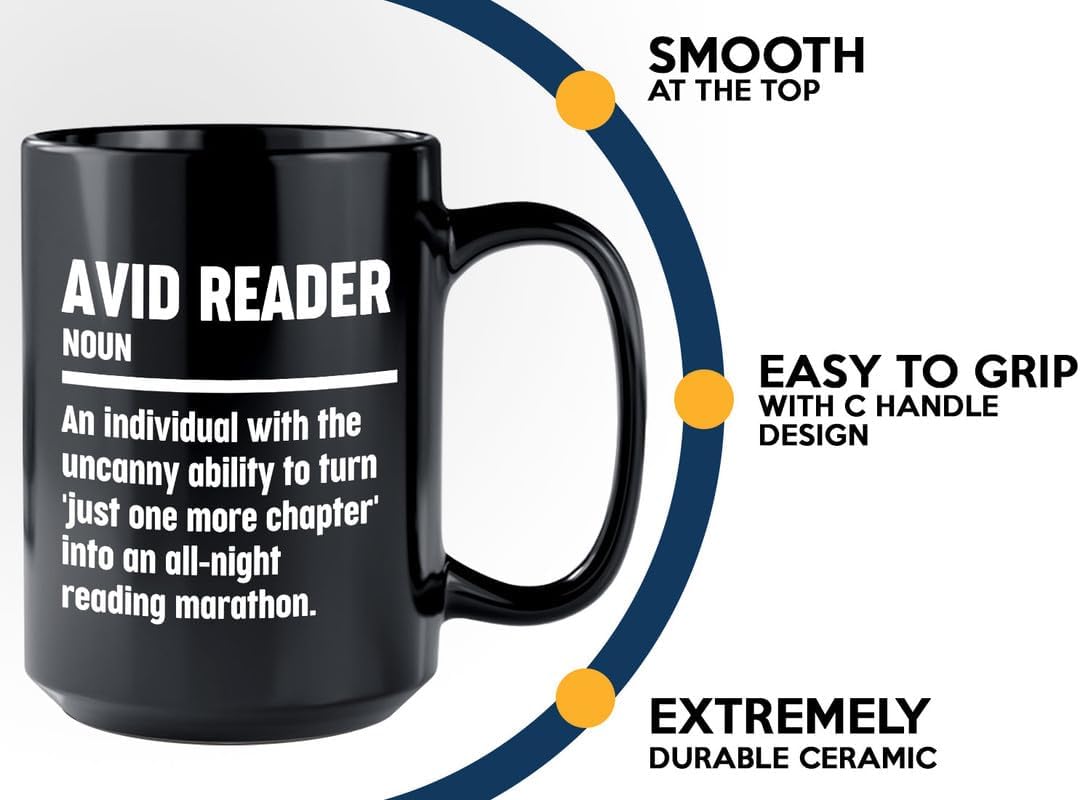 Book Lover Coffee Mug 15oz Black - Reading Marathon - Book Lover Gifts For Women Book Club Book Lovers Gifts Bookworm Book Reader Gifts