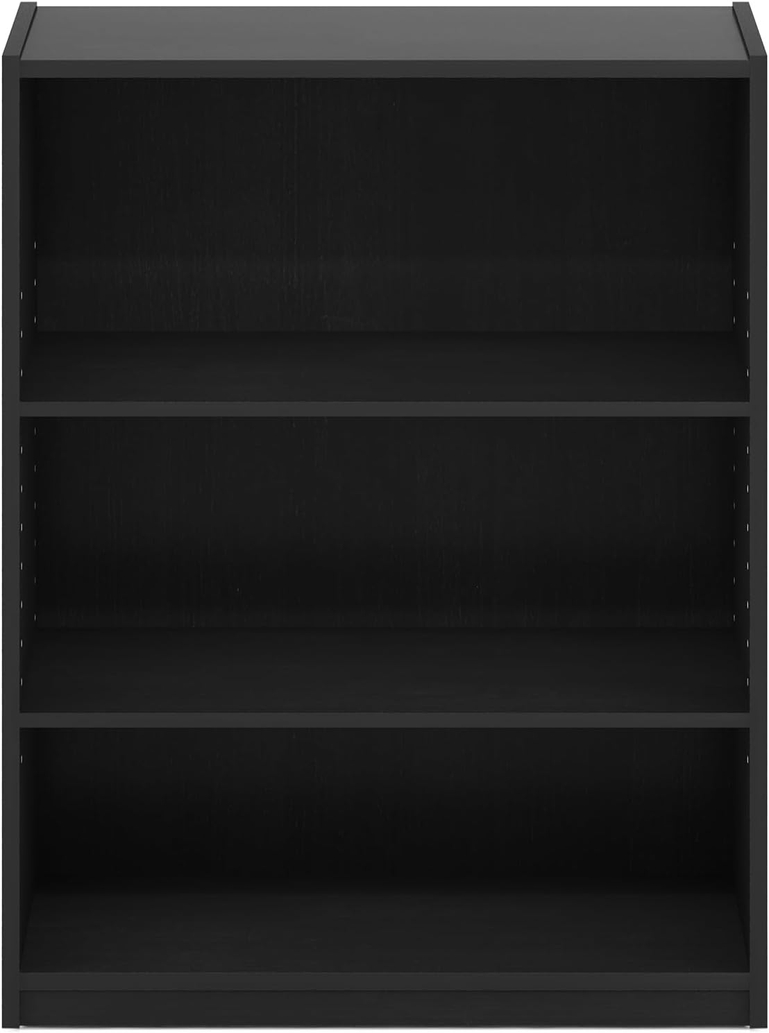 Furinno GEHRY Book Shelf, 3-Tier Bookshelf, Bookcase with Adjustable Shelves, 11.6 x 24.8 x 31.6, for Living Room, Bedroom, Home Office, Blackwood