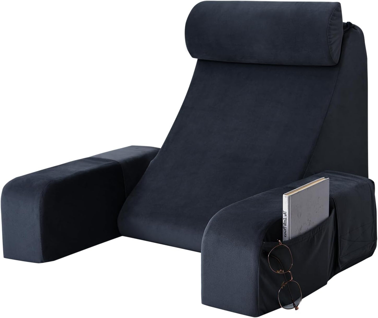 ENITYA Reading Pillow for Sitting in Bed Adult,Large 21"(Black) Cover