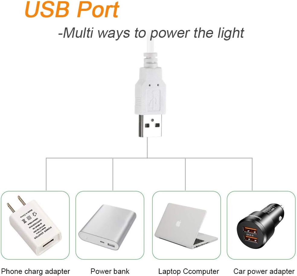 Dimmable Under Cabinet Lighting, 3 Color Temperature Portable USB Reading Strips Craft Light Eye-Care LED Desk Reading Lamp Light Great for Craft Table, Pianos, Music Stands, Kitchen, Shelf