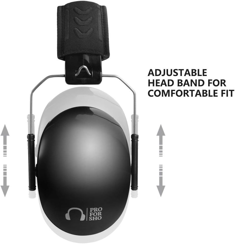 Pro For Sho All Terrain Safety Ear Protection - Larger Size Foldable Ear Muffs Lighter Weight & Maximum Hearing Protection