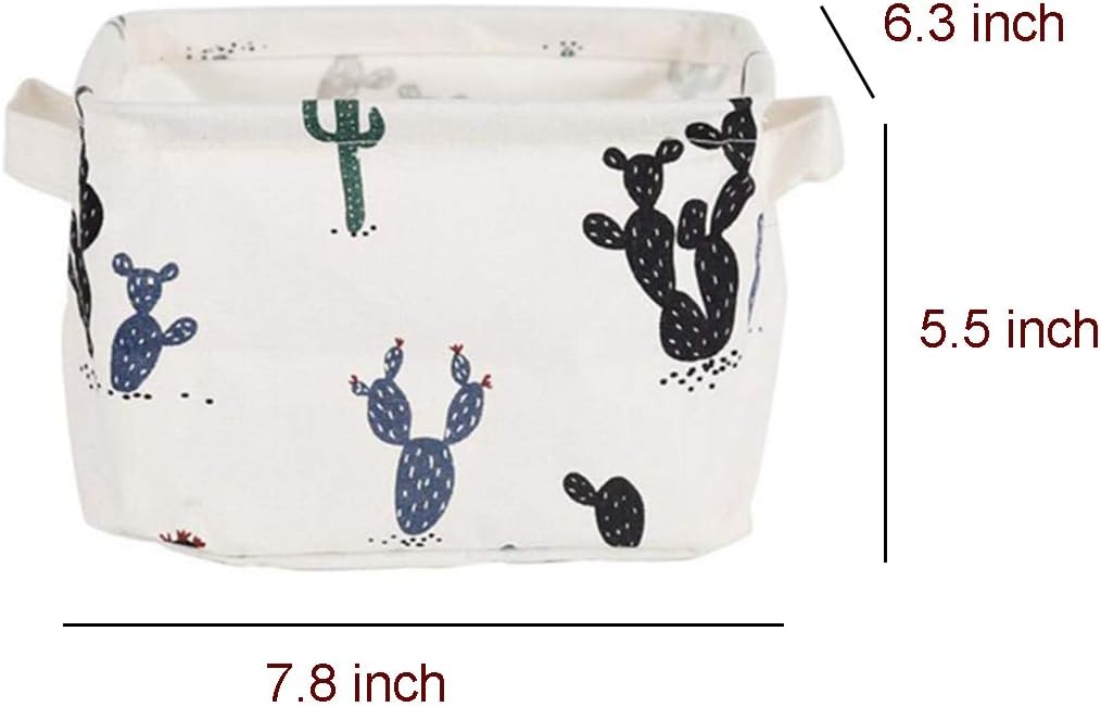 KRLIFCSL Storage Bins Foldable Cactus Storage Basket for Nursery, Kids Toys, Makeup, Small Items, Desktop Organization, Set of 4 (Cream)