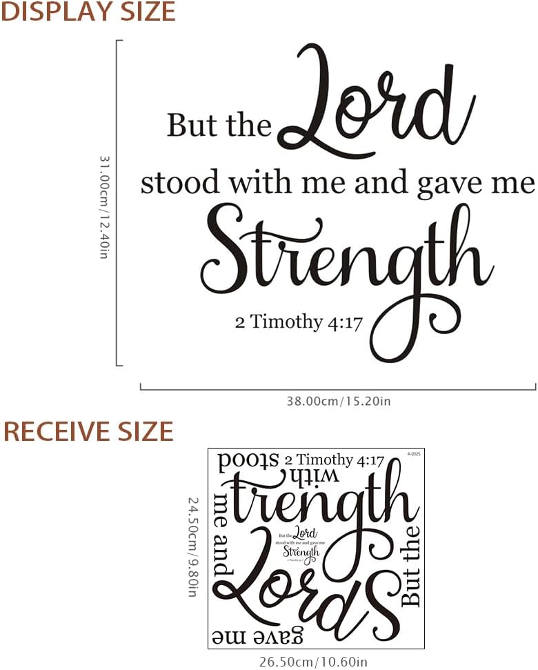 Bible Verse Wall Decal Motivational Wall Stickers for Bedroom Living Room Office Bathroom