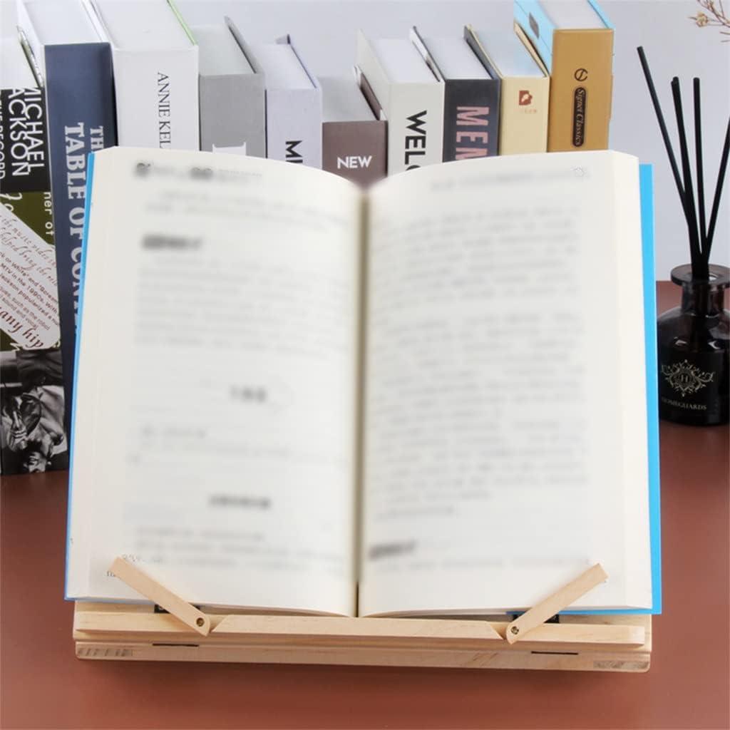 Foldable Book Stand Wood Angle Adjustable Library Stationery Bookshelf Tablet PC Support