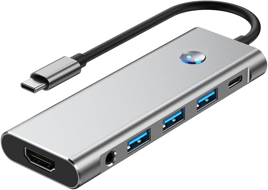 USB C HUB for iPad Pro Adapter 4K 60Hz HDMI, 100W PD, SD/TF Card Reader, 3 USB A Port, 3.5mm Audio Jack, 9 in 1 USB C Dock for iPad Air/Galaxy Dex/Tablet/MacBook/iMac/iPhone 17/Steam Deck/HP/Dell