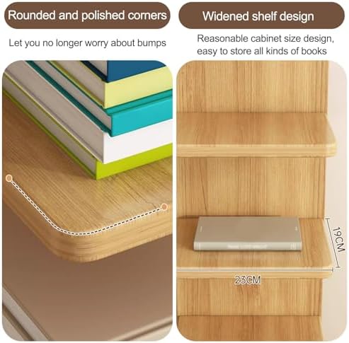 5/9-Tier Vertical Book Tower, Tall Narrow Floating Bookshelf, Modern Home Office Storage & Display Organizer, Space-Saving Design for Books & Decor