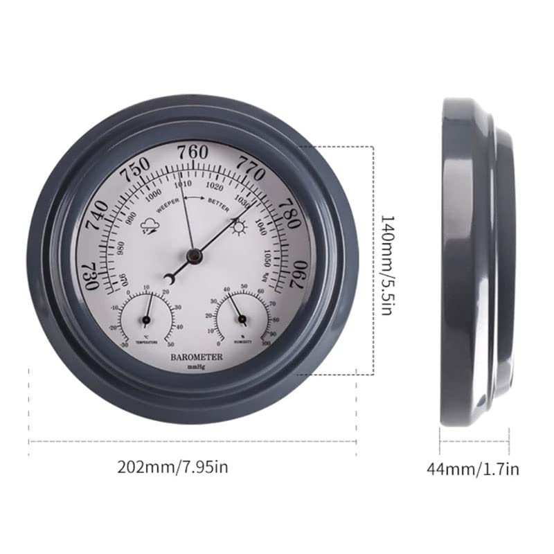 3 in 1 Thermometer Hygrometer Barometer Wall Hanging Weather Station Digital Indoor Outdoor Atmospheric Pressure Meter