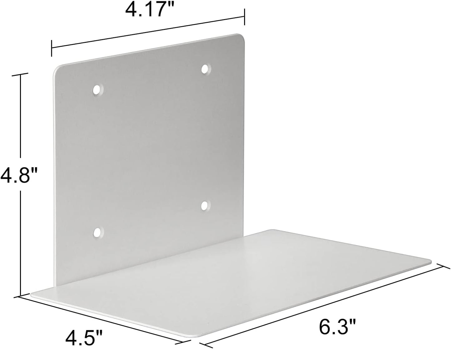 ECOSEAO Floating Book Shelves for Wall, Heavy-Duty Book Organizers, Iron Wall Mounted Shelves for Home Office Classroom Library, White Large (4)