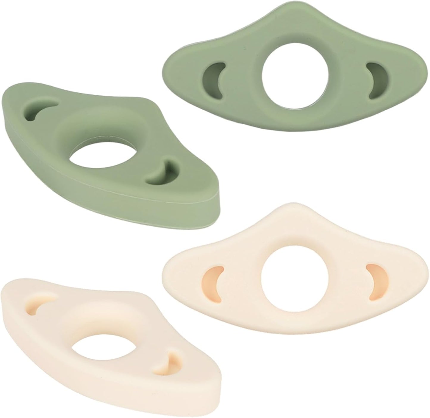4pcs Silicone Thumb Page Holders for Reading, Green & White Breathable Book Page Holder Ring with 1.95cm Hole Thumb Bookmark Accessories for Students Teachers Bookworms