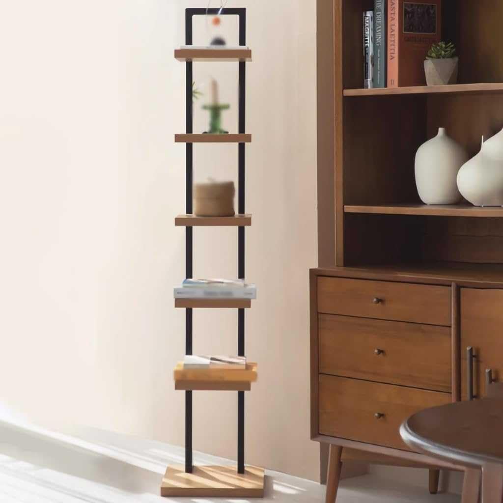 Invisible Corner Bookshelf, Freestanding 4/6 Tier Vertical Shelf for Home Office, Living Room & Bedroom - Modern Stylish Storage for Books & Decor, Space-Saving Solution