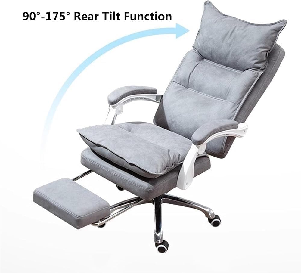 Ergonomic 360 Swivel Gaming Chair with Footrest Comfortable Computer Adjustable Height Office Chairs for Home Study Meeting Room Lunch Break Reading(Black)