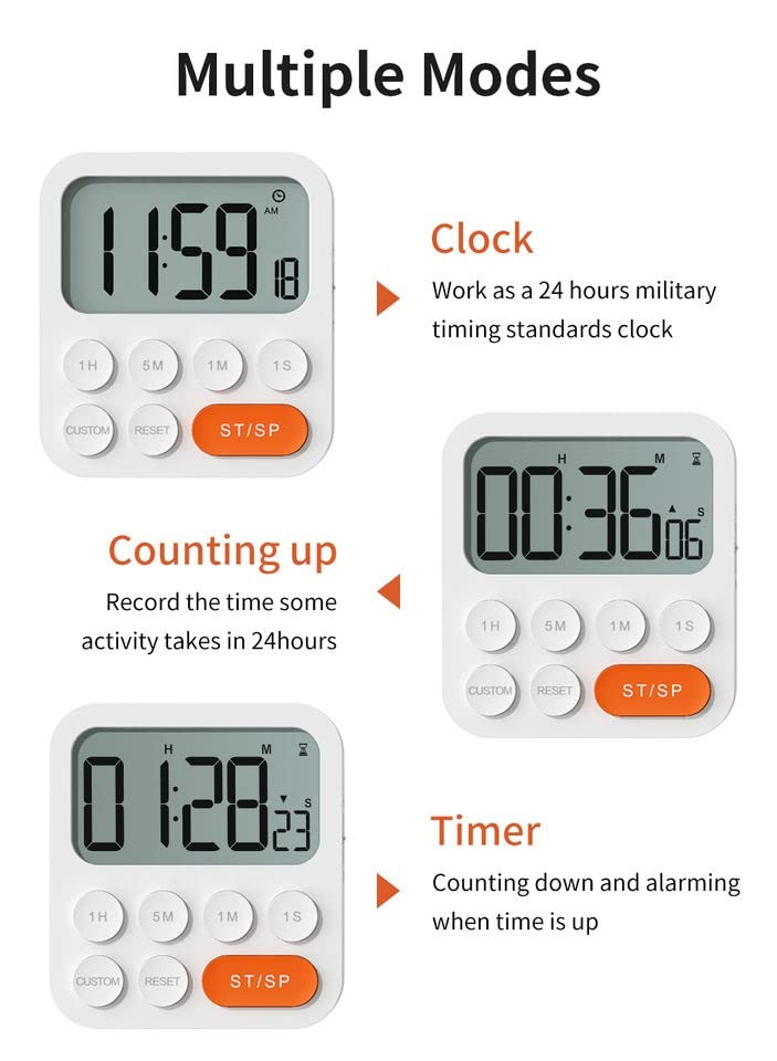 LCD Digital Timer Kitchen Countdown Stopwatch Cooking Clock Time for Shower Study Counter