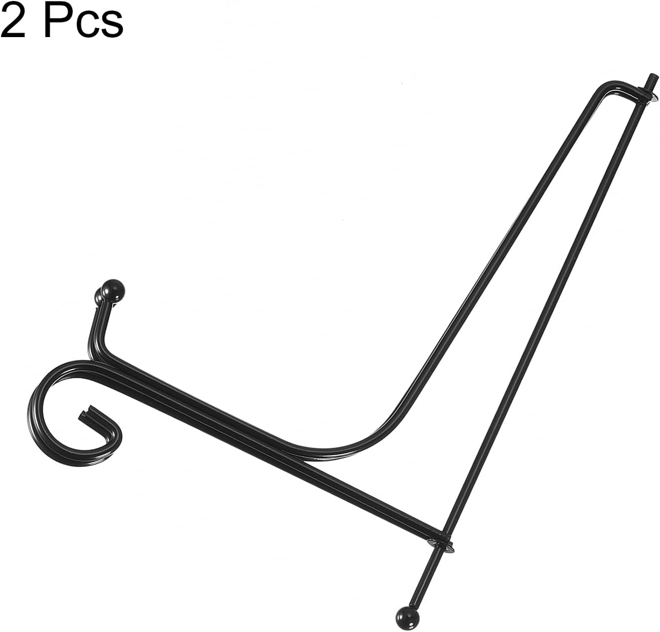 uxcell Plate Stand for Display, 10 Inch 2Pcs Iron Decorative Plate Holder Metal Easel Folding Display Stand for Photo Picture Frame, Black