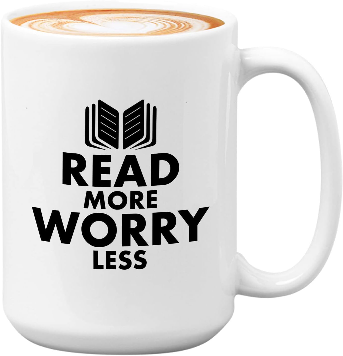 Book Lover Coffee Mug 15oz White - read more - Literary librarian Literature Bookworm Historian Public Library Curator Bibliophile Bibliolater