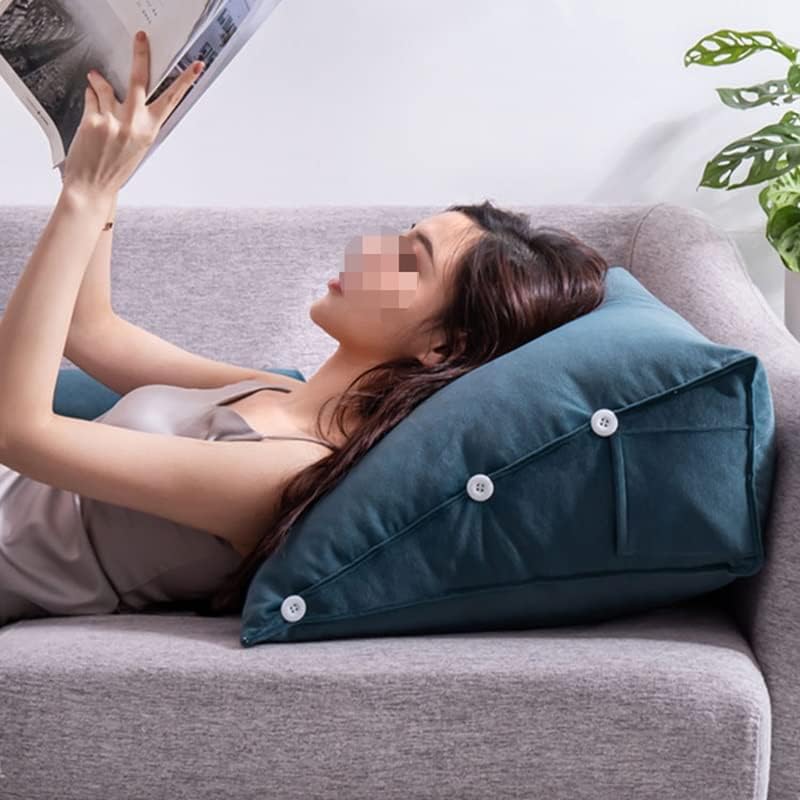 Bed Triangular Cushion Chair Bedside Lumbar Chair Backrest Lounger Lazy Office Chair Living Room Reading Pillow Household Decor(D)