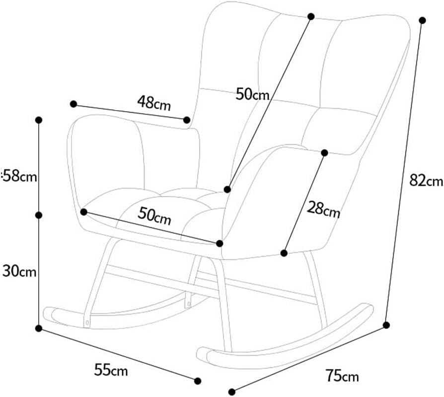 LSLYTQ Lazy Sofa Rocking Chairs, Apartment Balcony Leisure Rocking Chair, Adult Single Lounger, Reclining Sofa w High Back and Armrests