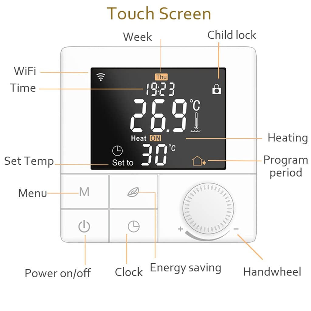 Tuya Thermostat Floor Heating Boiler Warm Temperature Regulator Smart Life Home Control(Water Heating)