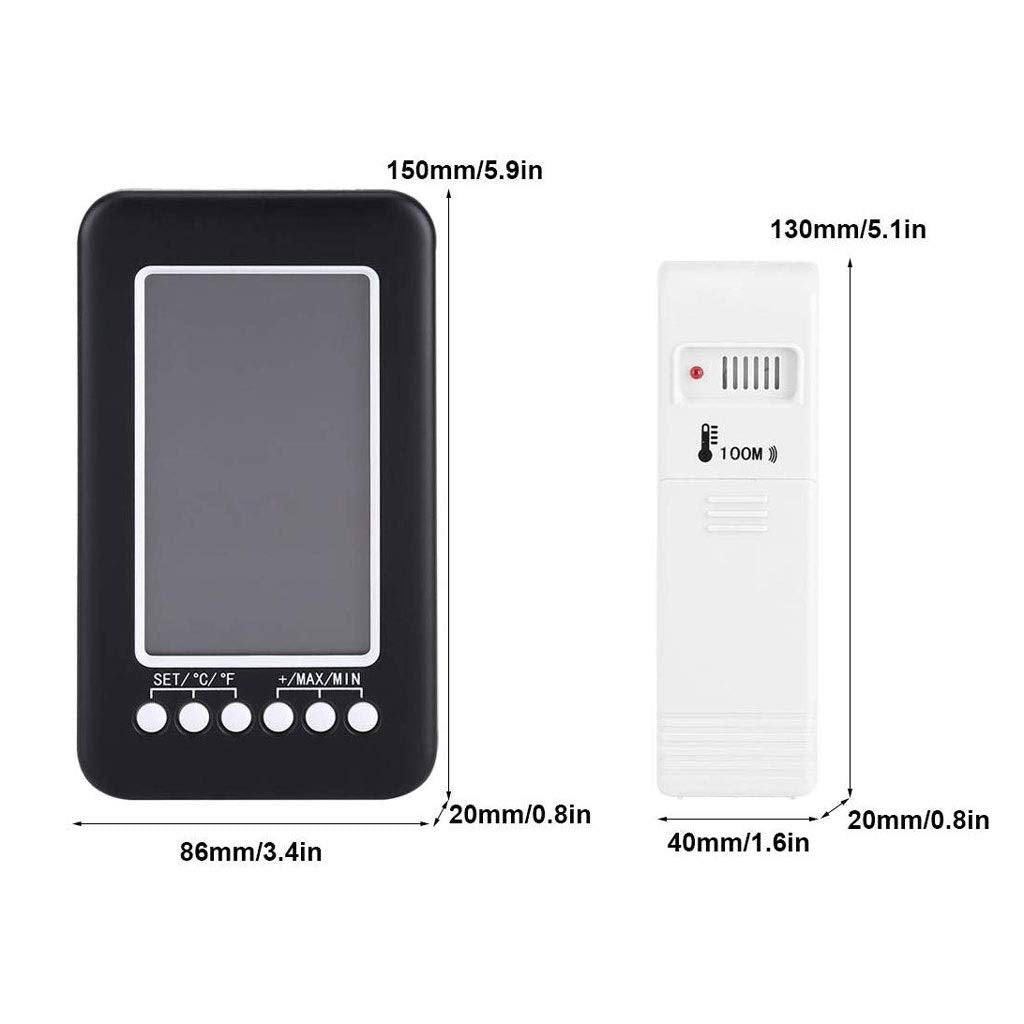 Clock Temperature Meter,LCD Digital Indoor Outdoor Thermometer Electronic and Hygrometer