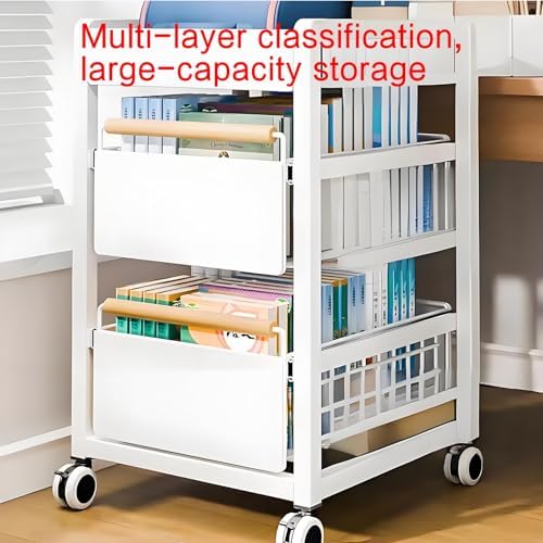 Revolving Metal Bookshelf - Space-Saving Rotating Bookcase for Home, Office, Study, and Living Room - Stylish Storage Organizer for Bedrooms and Balconies