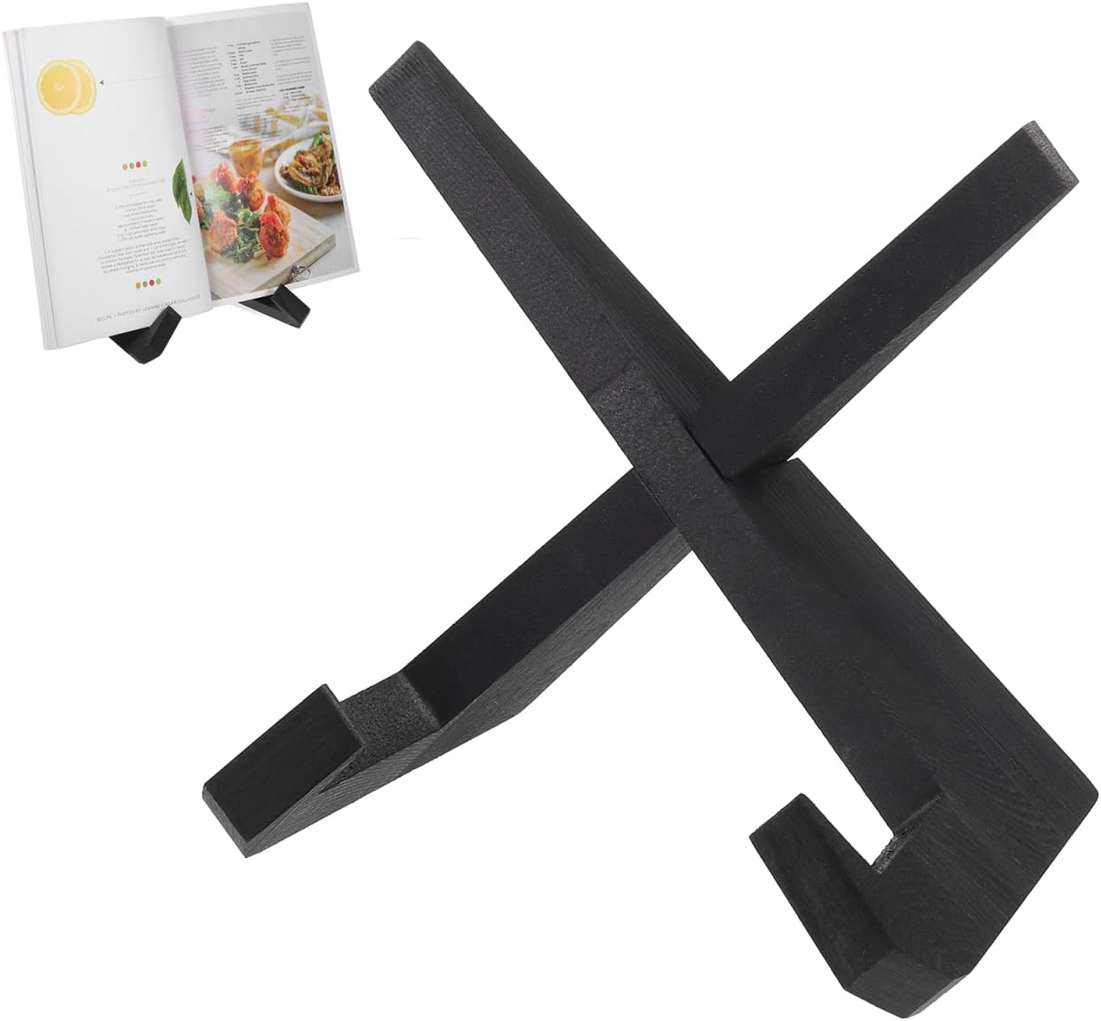BESTOYARD Wooden Cookbook Stand 9.44X6.96X3.93In Adjustable Recipe Book Holder for Kitchen Countertop Reading Display Stand for Cookbooks Tablets and Records