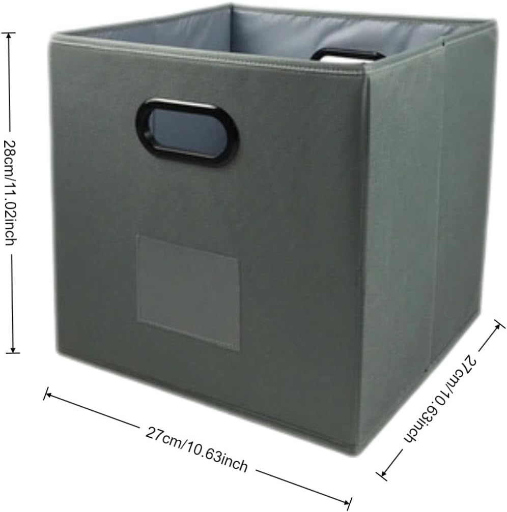 Fabric Storage Bins 2-Pack, Foldable & Washable Collapsible Organizer Baskets with Handles, Canvas Storage Boxes for Closet, Shelves, Books, Clothes