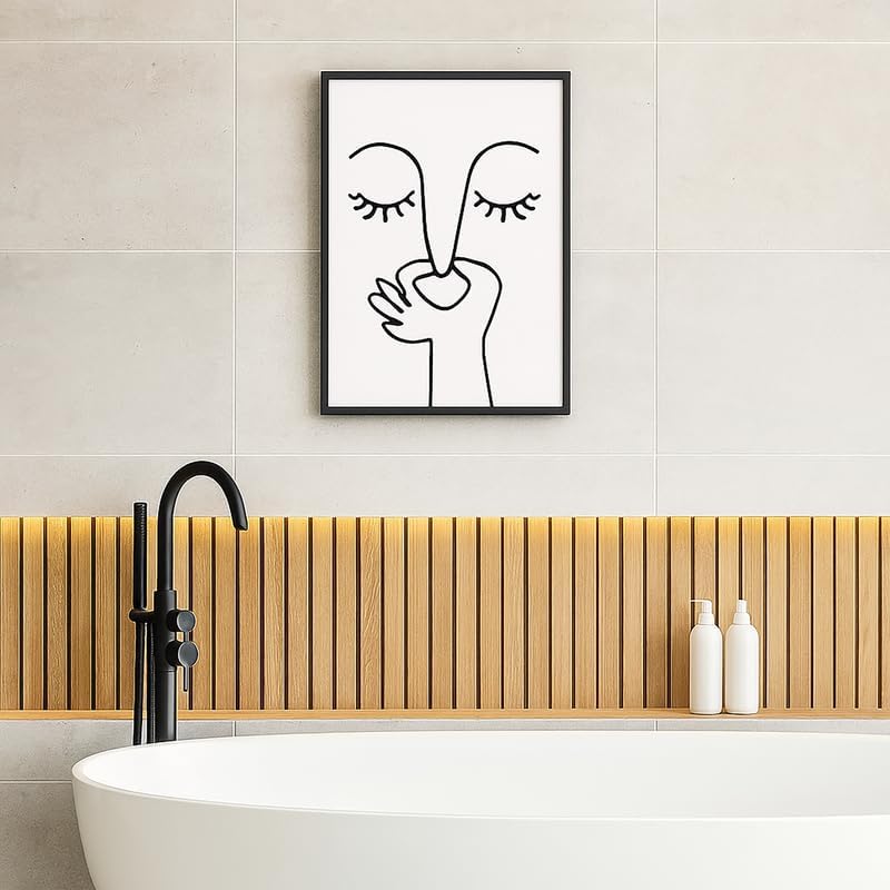 Balsuka Black and White Bathroom Wall Decor Bad Smell Humorous Wall Art Modern Minimalistic Aesthetic Poster Bathroom Sign Canvas Print Funny Guest Toilet Picture for Restroom 12x16inch Black Frame