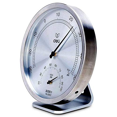 Stainless Machanical Thermo-Hygrometer Mechanical Induction Element no Need Battery Temperature and Humidity Meter