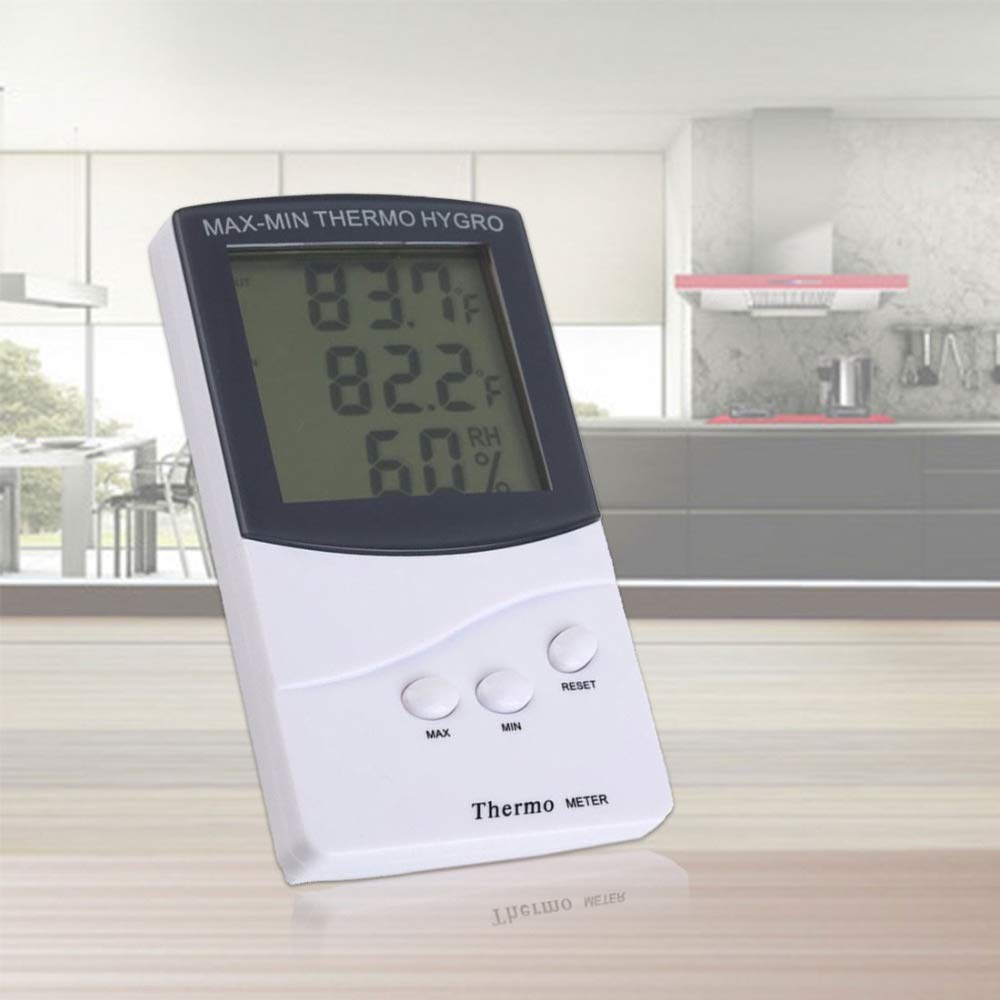 Indoor Outdoor Thermometer Hygrometer Digital LCD Max-Min Thermo Hygro Humidity Out Meter Probe Sensor