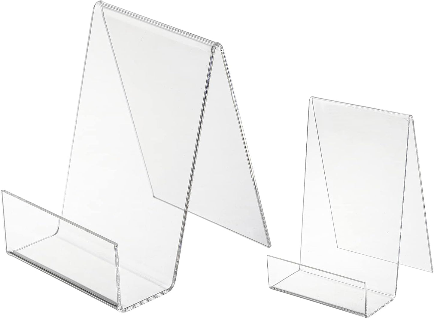 Dicunoy 10PCS Acrylic Book Stands, Clear Display Easel, Art Display Holder for Picture Album, Brochure, Paperbacks on Tabletop, Shelves, Classroom, Library, Store