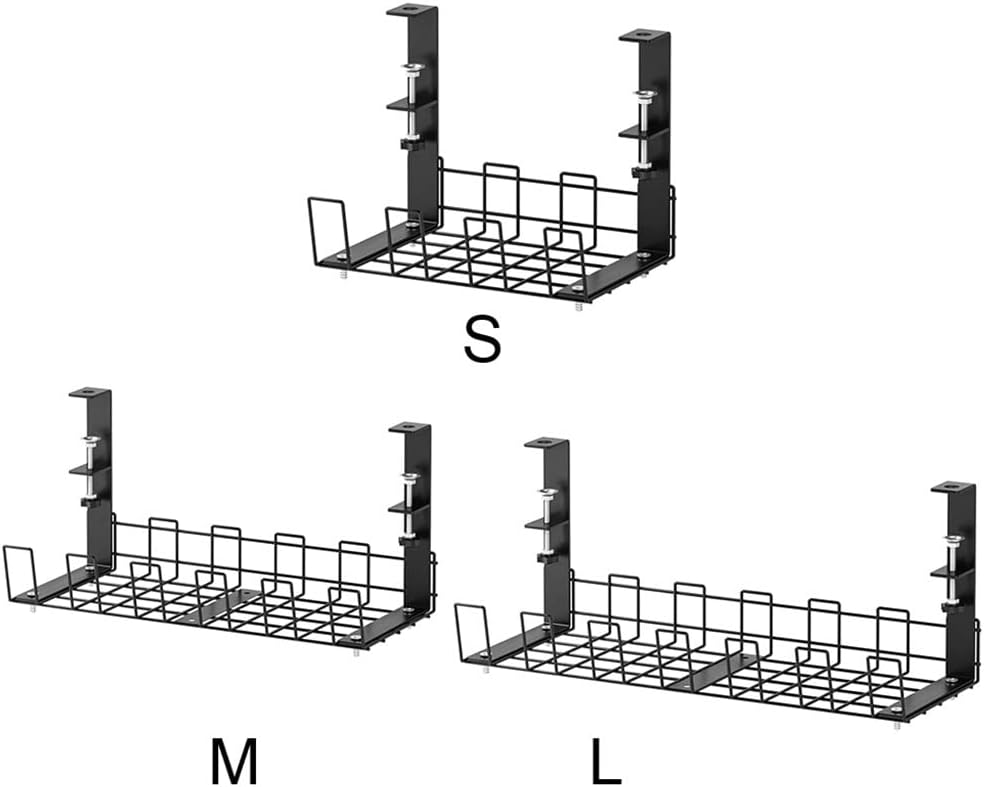 Under Desk Cable Organizer Wire Management Clamp Mount Large Capacity with Screw Sturdy Office Space Saving(Mcode)