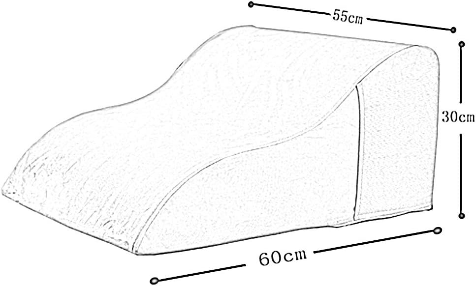 Memory Foam Bed Wedge Pillow for Sleeping Or Reading Leg Elevation Back Support 3 Colors (Colour: Pink Size: 60x55x30cm) (Gray 60x55x30cm)