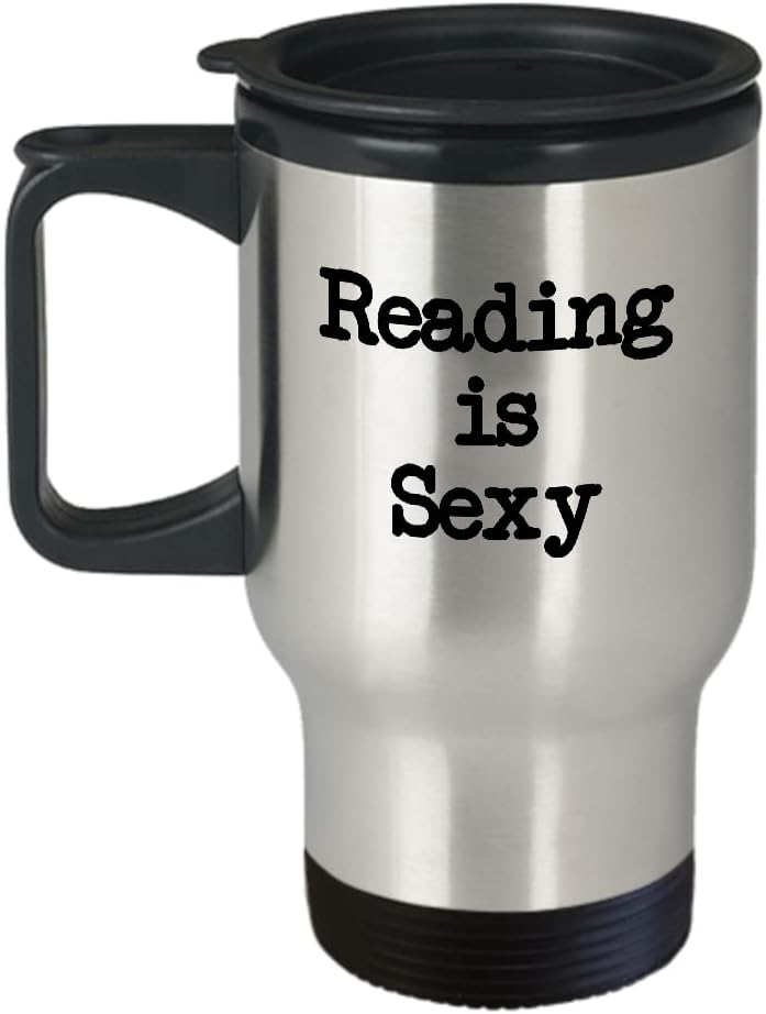 Reading Is Sexy Mug Travel Coffee Cup Funny Gift for Read a Book Lover Gift for Librarian