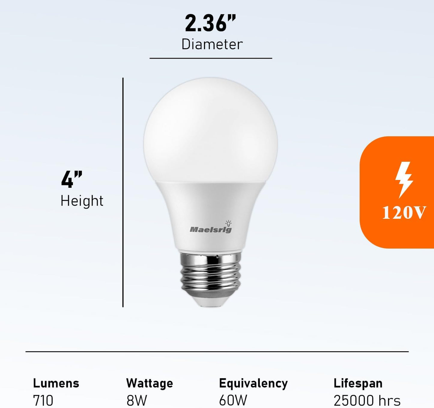 Sleep Light Bulb, 1600K Amber LED Bulb Blue Light Free - 60W Equivalent, 8W A19 E26 Base, Dimmable Warm Light Bulbs for Bedroom, 4-Pack