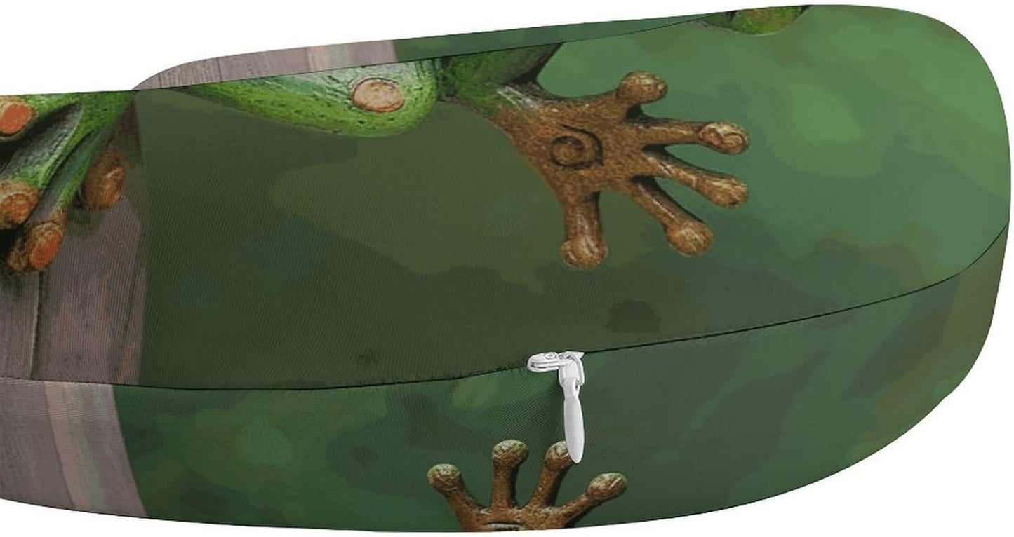 Welcome Frog Neck Pillow Memory Foam U Shaped Pillows Portable Pillows for Shoulder Travel Head Support Pillow with Concealed Zipper for Airplane Car Home Office