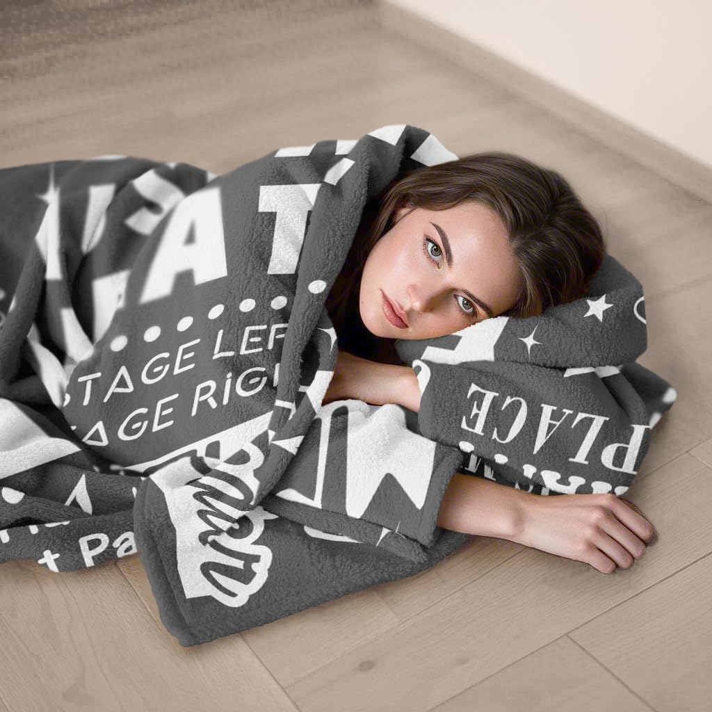 Theater Gifts, Theatre Gifts Blanket, Musical Theater Gifts, Gifts for Theater Lovers, Gifts for Theater Actors, Theatre Gifts for Women, Broadway Gift Throw Blanket 60x50in