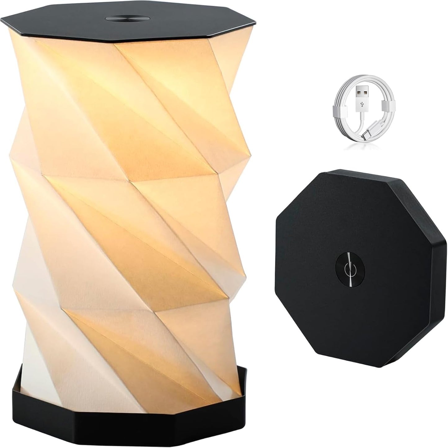 Travel Gifts Portable Foldable Cordless lamp，Dimmable Touch Control Foldable Paper Art Lamp，Gift lamp for Travel, bedrooms, Study Rooms, and Camping Rechargeable Light