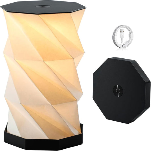 Travel Gifts Portable Foldable Cordless lamp，Dimmable Touch Control Foldable Paper Art Lamp，Gift lamp for Travel, bedrooms, Study Rooms, and Camping Rechargeable Light