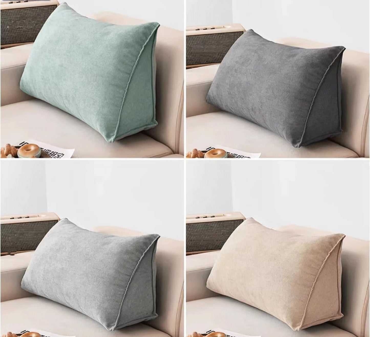 Wedge Pillow Back Support Backrest Reading Pillows For Lumbar And Sitting Up Headboard Pillow Wedge Lumbar Pillow Bolster Pillow For Office Chair Sofa Couch With Re(Size:100x35x20cm,Color:Dark Grey)