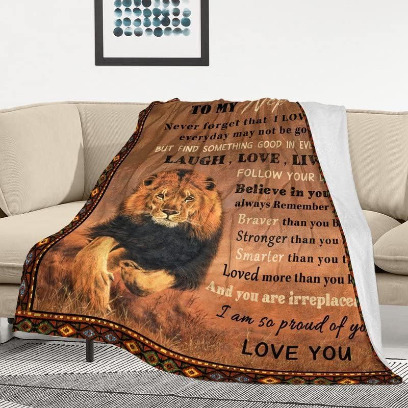 Nephew Blanket from Aunt Uncle, Nephew Gifts from Auntie, Birthday Gifts for Nephew, Graduation Gifts for Nephew Soft Flannel Throw Blanket 50"x 60"